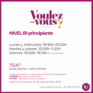 Curso de Francés – Nivel B1 Principiante