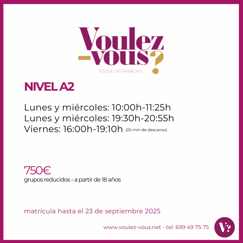 Cursos de francés Nivel A2 en Valencia