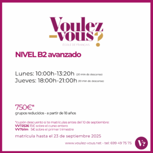 Curso de Francés – Nivel B2 Avanzado