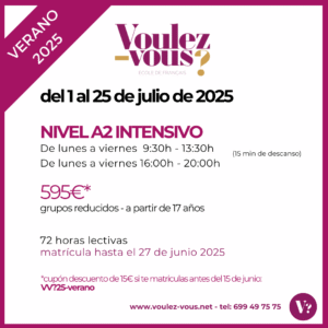 Curso de Francés – Nivel A2 intensivo