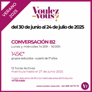 Curso de Francés  – Conversación de verano - Nivel B2