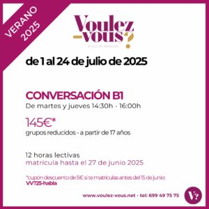 Curso de Francés  – Conversación de verano - Nivel B1