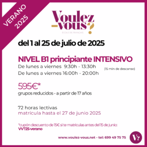 Curso de Francés – Nivel B1 Principiante - Intensivo