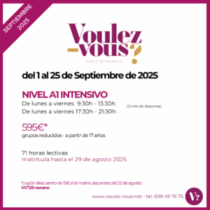 Curso de Francés – Nivel A1 intensivo (Septiembre)