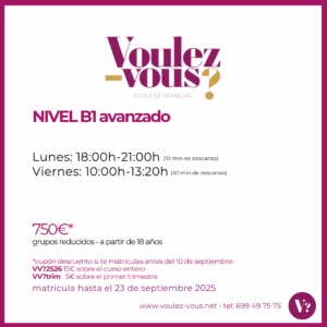 Curso de Francés – Nivel B1 Avanzado