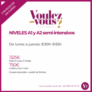 Curso de Francés – Niveles A1 y A2 - semi-intensivo