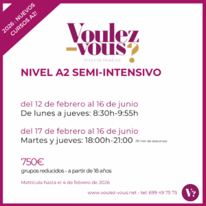 Curso de Francés – Nivel A2 semi-intensivo (febrero-junio)