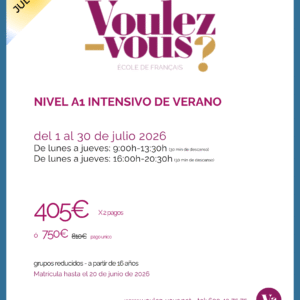 Curso de francés intensivo A1 julio 2026