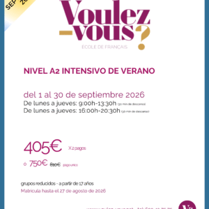 Curso de Francés – Nivel A2 Intensivo Septiembre 2026